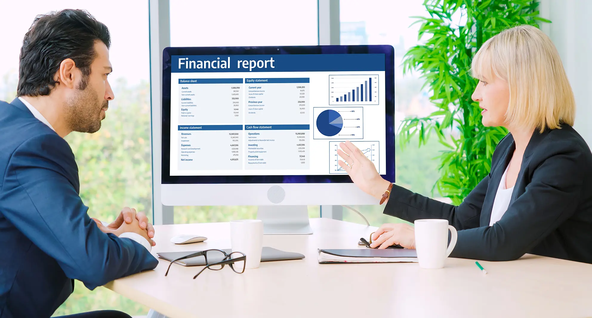 Financial reporting review with a client