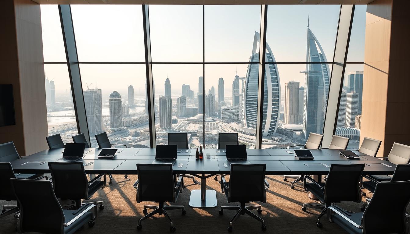 Al Marzaan meeting room overlooking Dubai